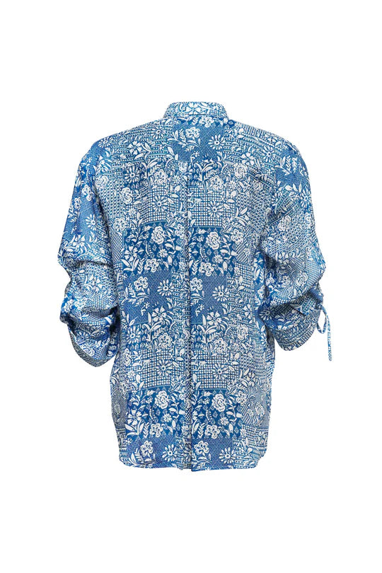madly sweetly daisy patch shirt blue multi MS1411