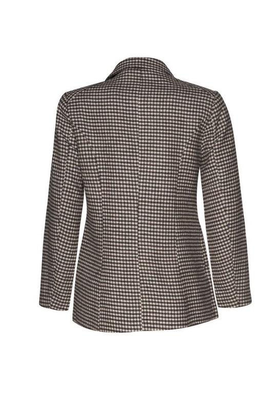 madly sweetly plaid pitt blazer choc/beige check