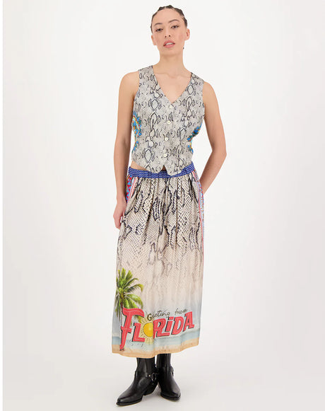me369 vanessa printed midi skirt snake 224L60300