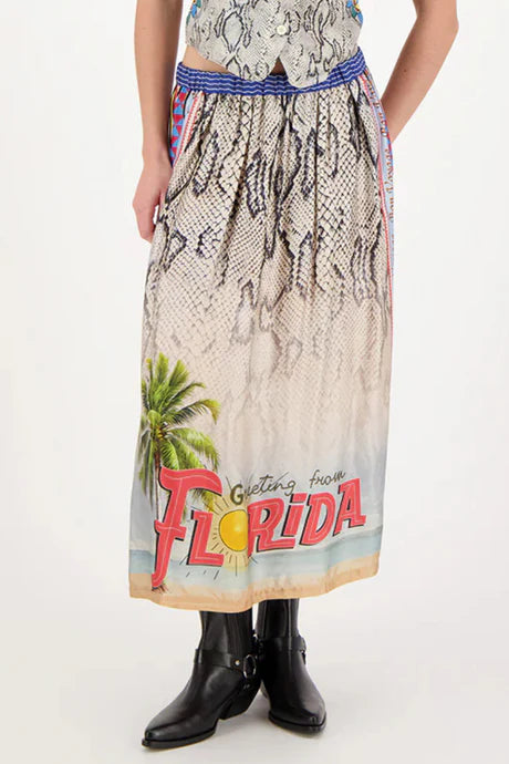 me369 vanessa printed midi skirt snake 224L60300