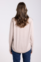 two t's merino v neck knit with scoop hem 3 colours 3015