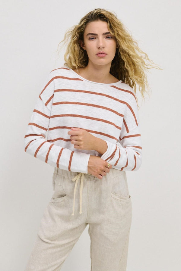 little lies minnie top terracotta S23122501