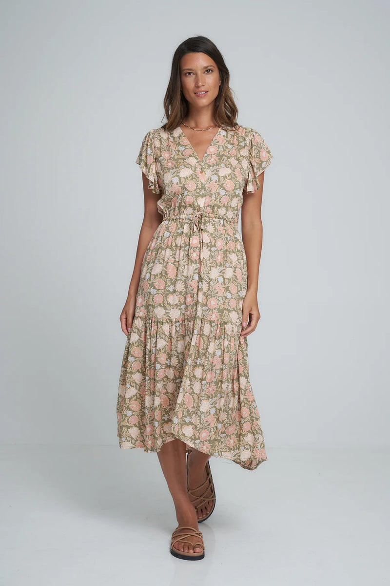 lilya neem dress peach/khaki