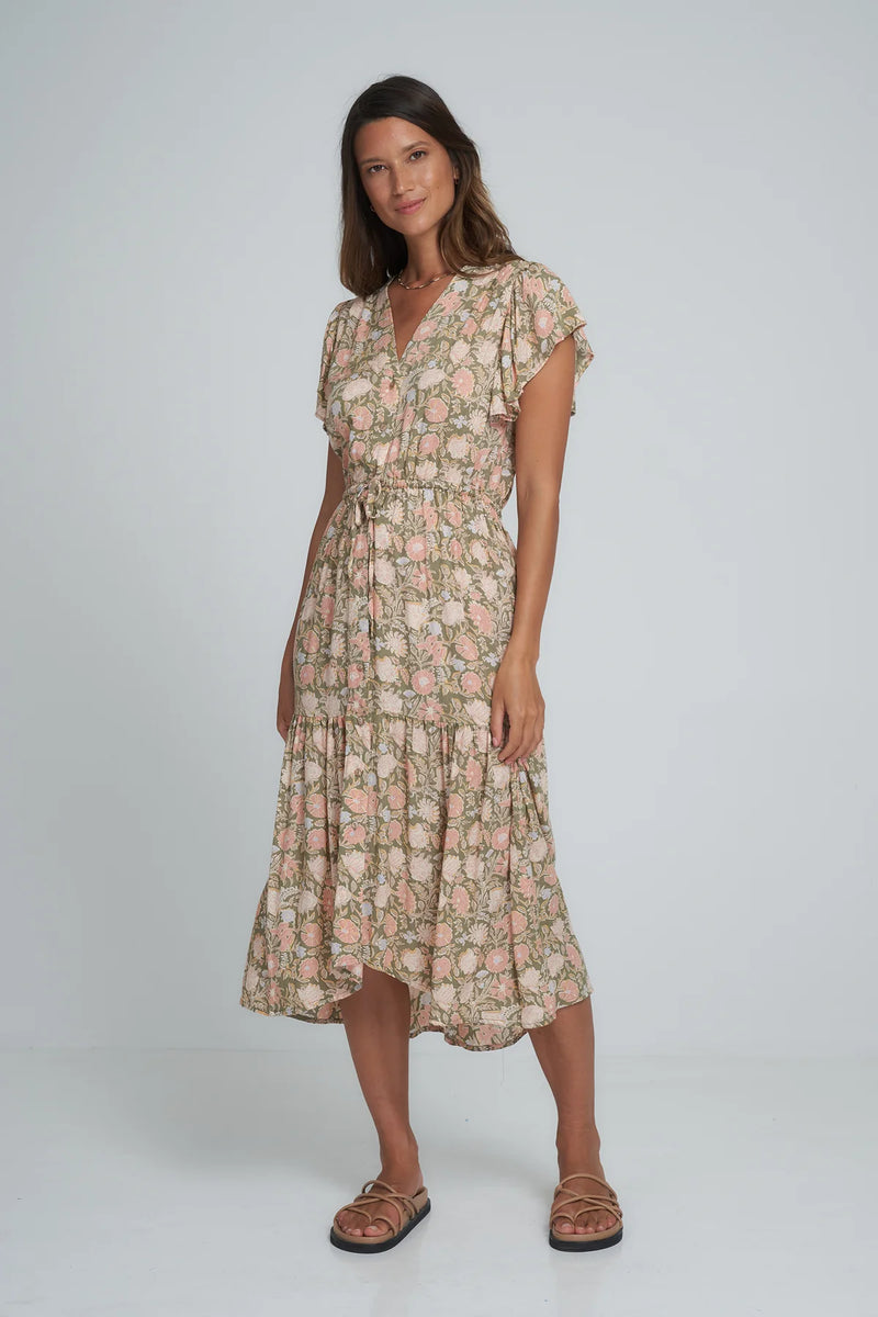 lilya neem dress peach/khaki