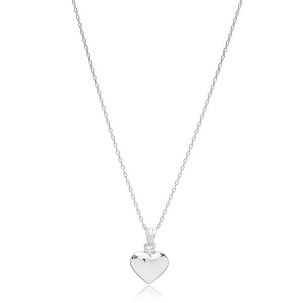 sarah stretton puff heart necklace sterling silver rhodium plated