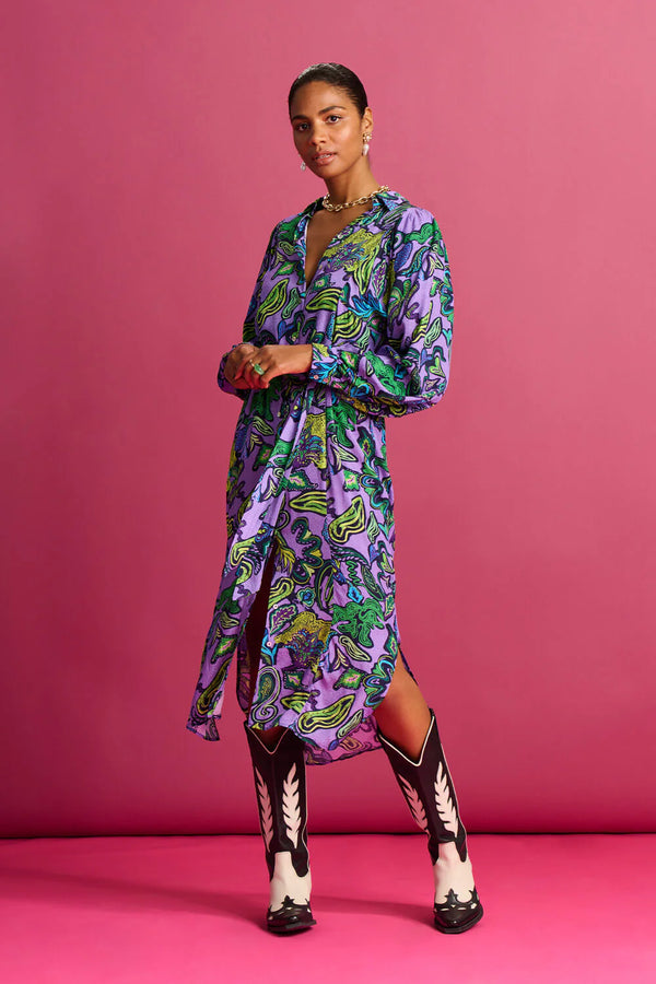 pom full glow lilac dress