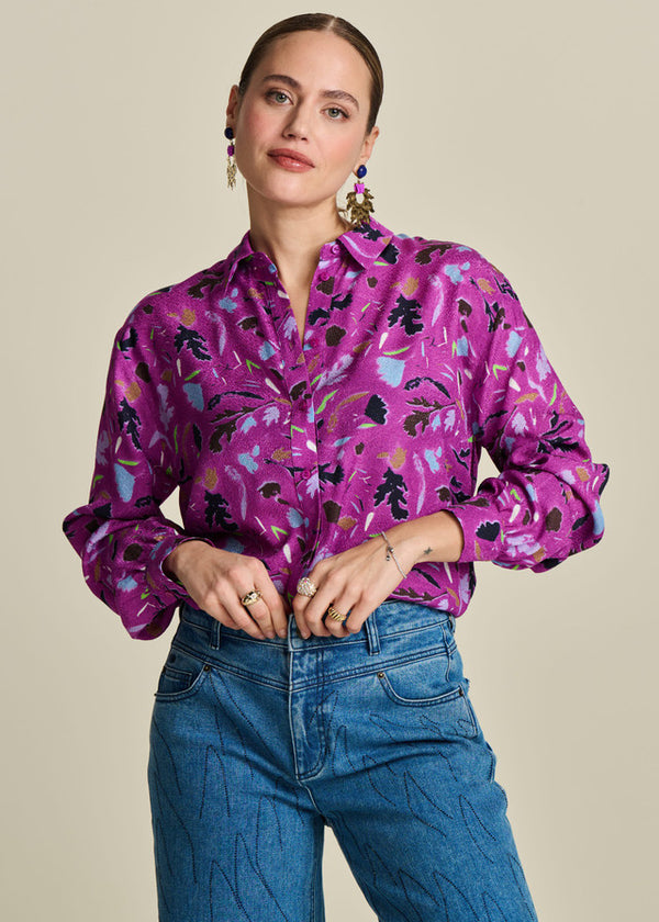 pom milly featherfest blouse cactus pink SP7958