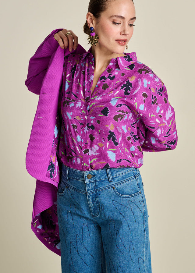 pom milly featherfest blouse cactus pink SP7958