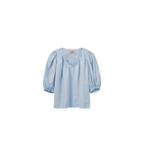 mos mosh taissa linen blouse blue