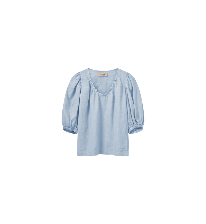 mos mosh taissa linen blouse blue
