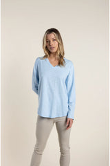 two t's v neck long sleeve top 3 colours 3027