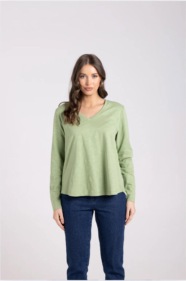 two t's v neck long sleeve top 3 colours 3027