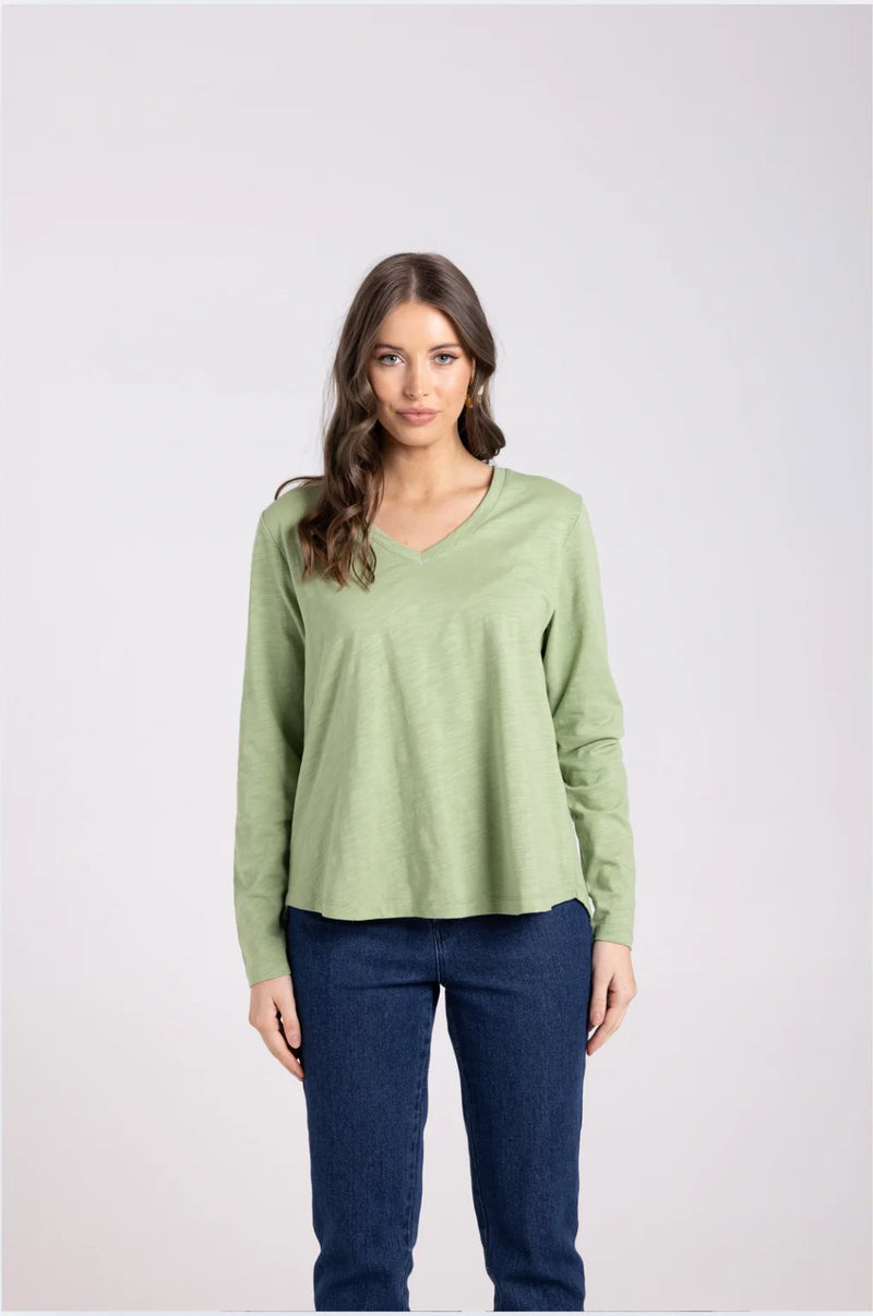two t's v neck long sleeve top 3 colours 3027