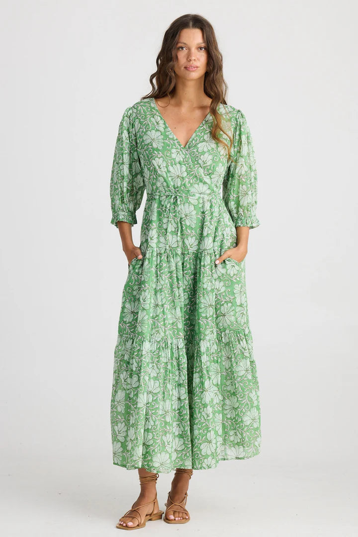 talisman tara wrap dress apple blossom TA24209-3