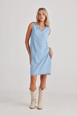 talisman vera denim dress light denim TA24248-1
