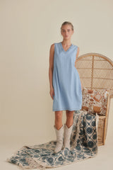 talisman vera denim dress light denim TA24248-1