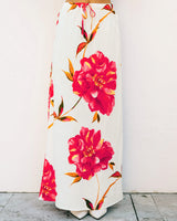 linen luxe scarlet rose maxi skirt