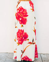 linen luxe scarlet rose maxi skirt