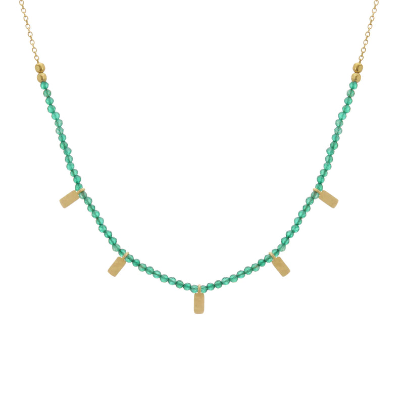 murkani wandering soul green onyx choker necklace in 18kt yellow gold plate WSYN08