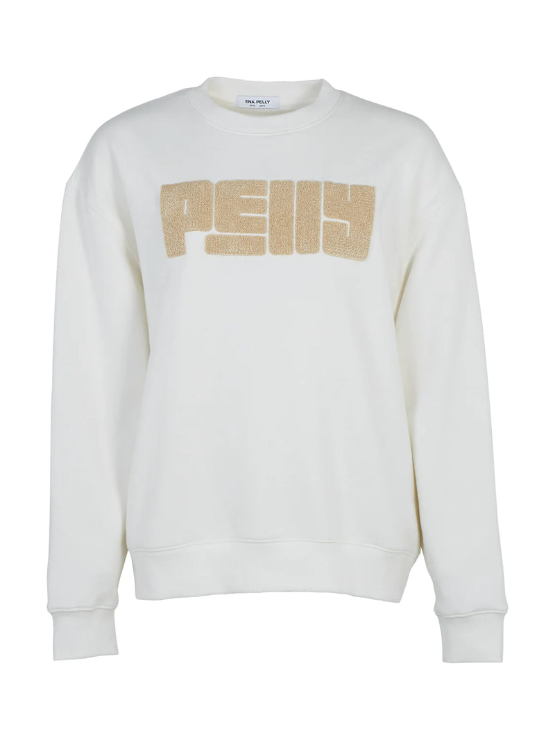 ena pelly text sweater vintage white