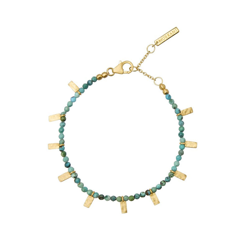 murkani turquoise bracelet 18kt yellow gold plate GMYB04