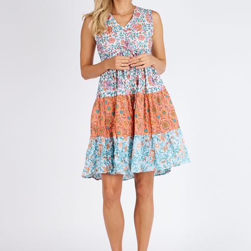 lulalife barney sleeveless dress multicoloured with