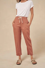 little lies luxe pants 2 colours terracotta natural S19070401