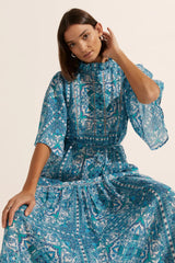 zoe kratzmann navigate dress sapphire tile ss24-nav1 SEP