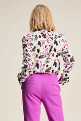 pom mila featherfest blouse ecru SP7956