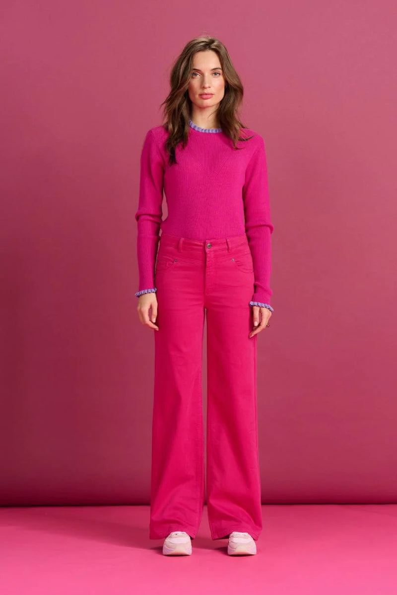 pom turtleneck fiery pink