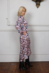 joey the label birds of paradise wrap dress blush