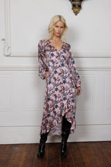 joey the label birds of paradise wrap dress blush