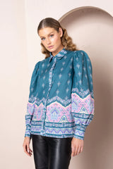 kachel dawn puff sleeve shirt abyss