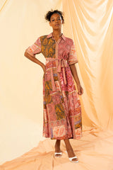 kachel sophia tiered maxi shirt dress multicolour 575KA001