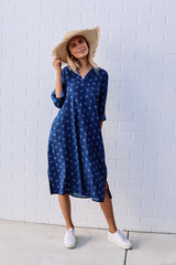 ivy & isabel haley coverup indigo print