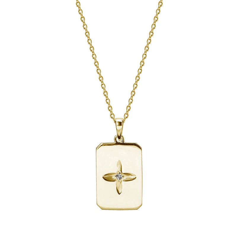 murkani desert flower rectangle necklace gold