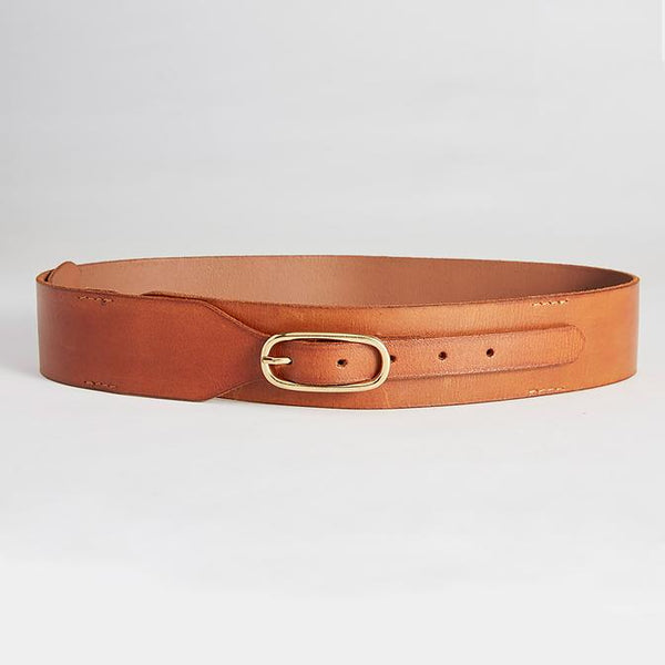 caravan & co keating wide leather belt tan