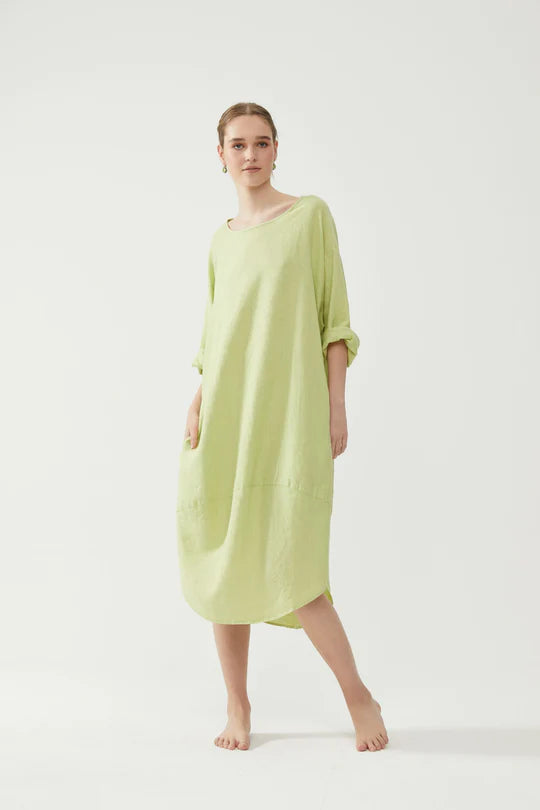 kiitos tulip dress lime