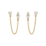 murkani white topaz marquise with pearl and chain in 18kt yellow gold plate MPYE135