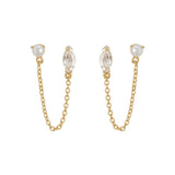 murkani white topaz marquise with pearl and chain in 18kt yellow gold plate MPYE135