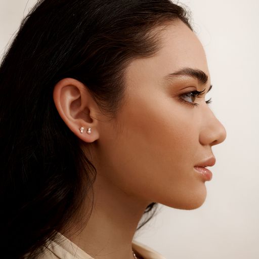 murkani pearl with white topaz studs silver MPSE142