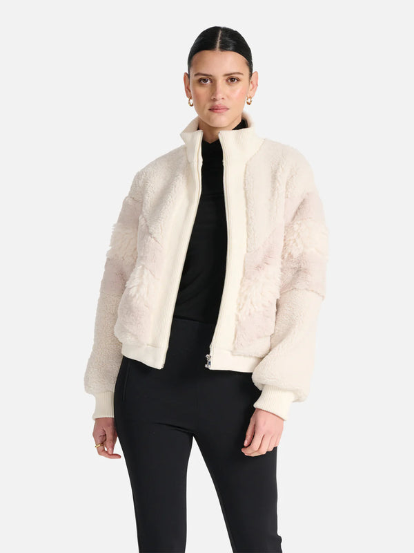 ena pelly rory contrast faux fur jacket
