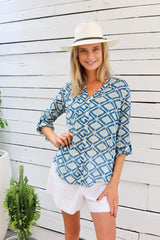 ivy & isabel - caprice shirt - adriatic