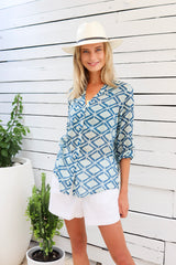 ivy & isabel - caprice shirt - adriatic