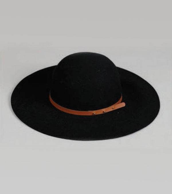 brave + true byron black felt hat
