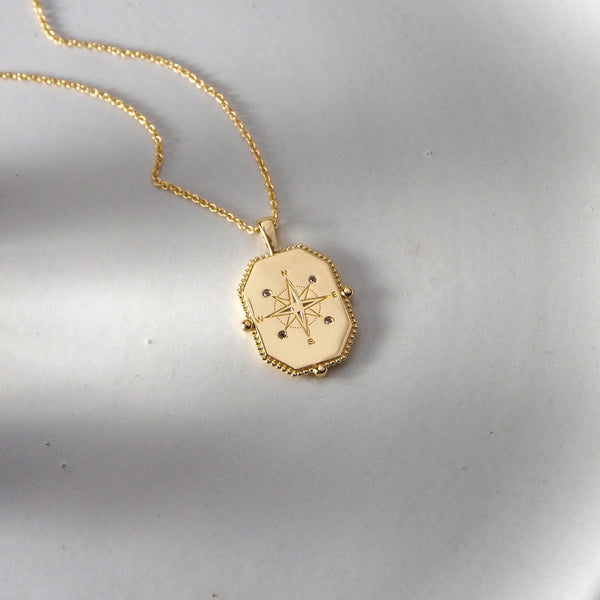 murkani hope compass necklace gold