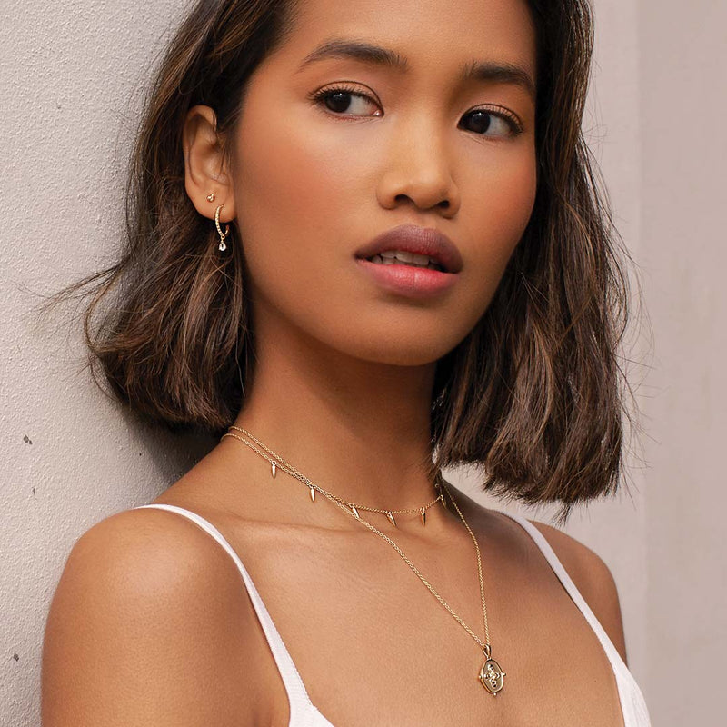 murkani petites 13mm tear drop hoop gold