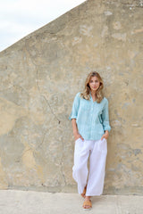 ivy & isabel caprice shirt aqua pinstripe