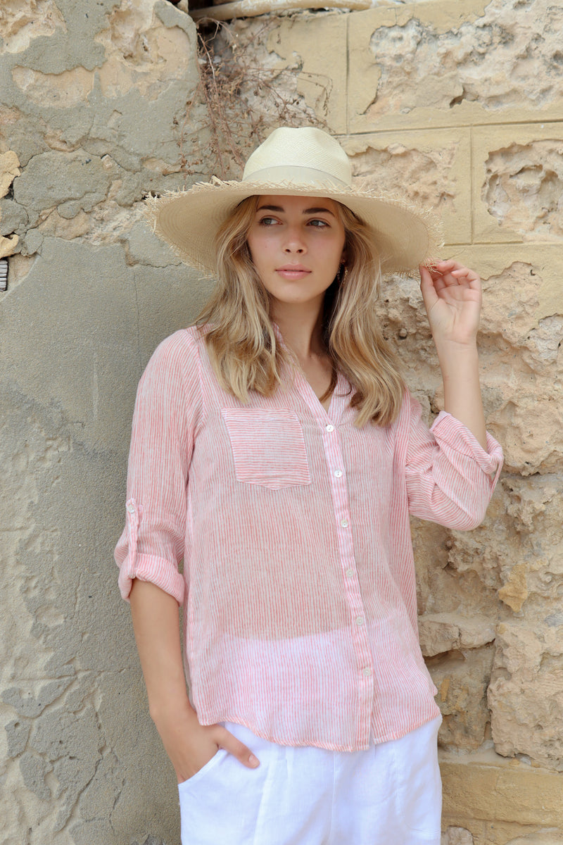 ivy & isabel - caprice shirt - pink stripe
