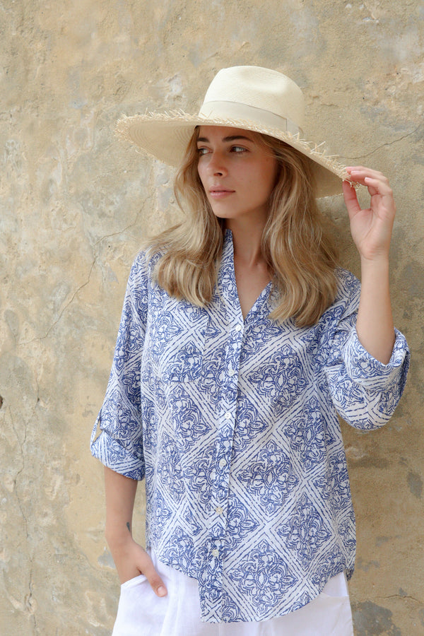 ivy & isabel caprice shirt como blue print